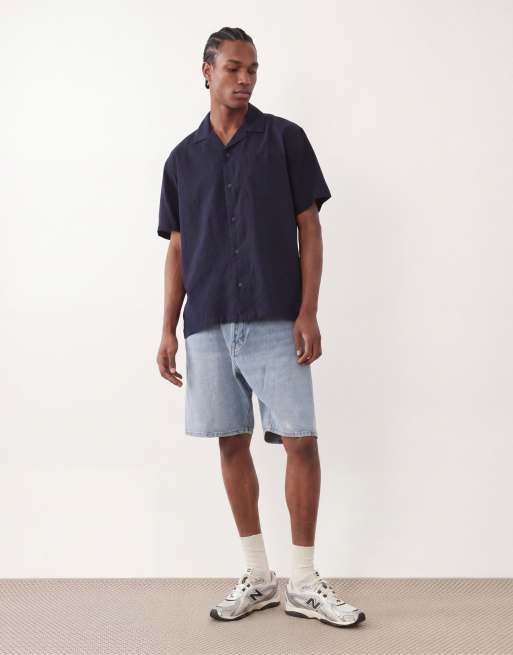 Jack & Jones - Chemise à manches courtes en crépon de qualité supérieure - Bleu marine, 2 de 5