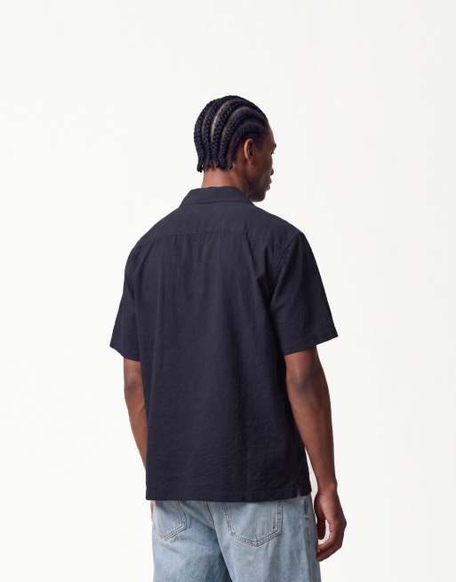 Jack & Jones - Chemise à manches courtes en crépon de qualité supérieure - Bleu marine, 5 de 5