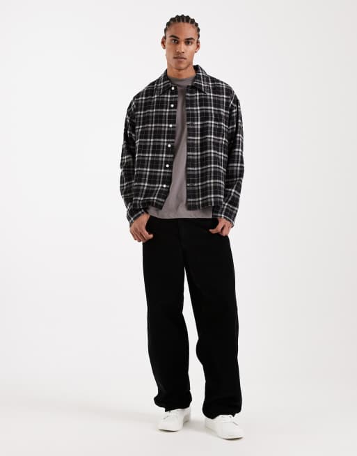 Jack & Jones - Chemise coupe carrée à carreaux avec manches longues - Noir, 2 de 5