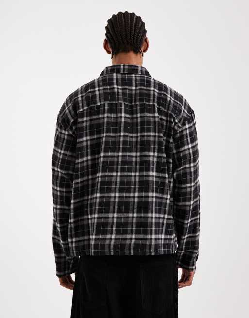 Jack & Jones - Chemise coupe carrée à carreaux avec manches longues - Noir, 3 de 5