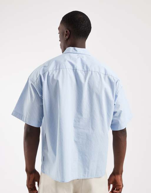 Jack & Jones - Chemise coupe carrée à rayures - Bleu, 4 de 5
