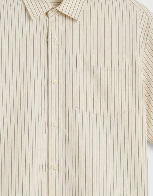 Jack & Jones - Chemise coupe carrée en popeline rayée - Jaune, 9 de 9