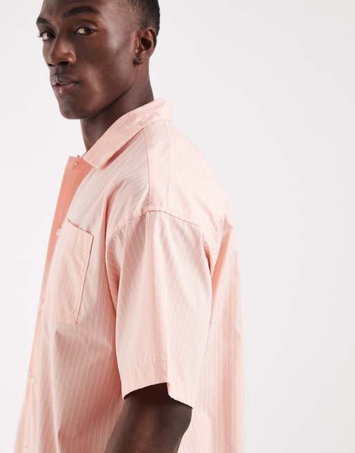 Jack & Jones - Chemise coupe carrée en popeline rayée - Rose, 4 de 5