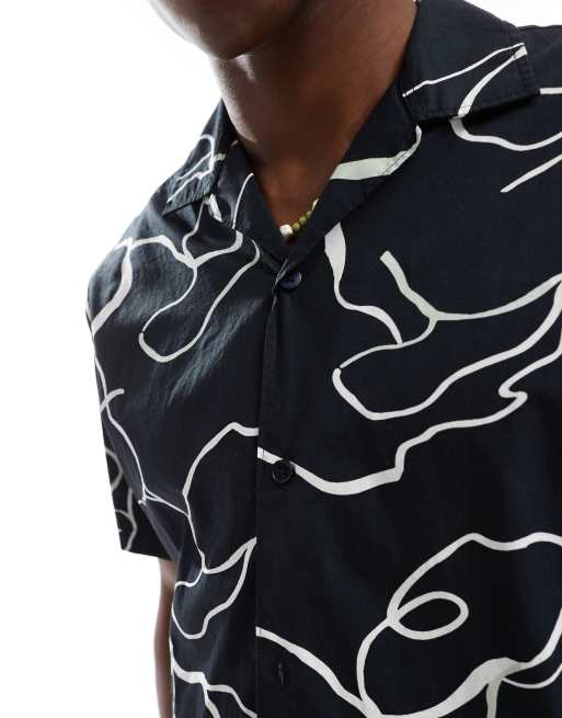 Jack & Jones - Chemise de qualité supérieure avec col à revers et imprimé - Bleu marine, 3 de 4