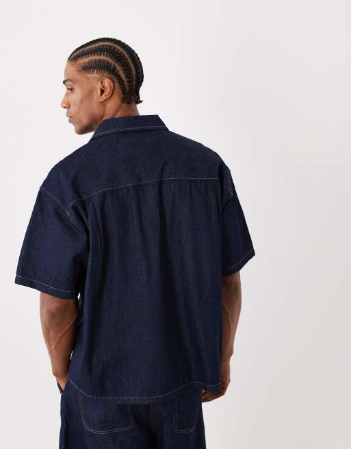 Jack & Jones - Chemise d'ensemble en jean à manches courtes - Bleu brut, 3 de 5