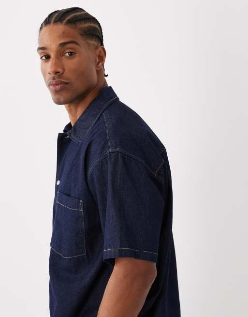 Jack & Jones - Chemise d'ensemble en jean à manches courtes - Bleu brut, 4 de 5