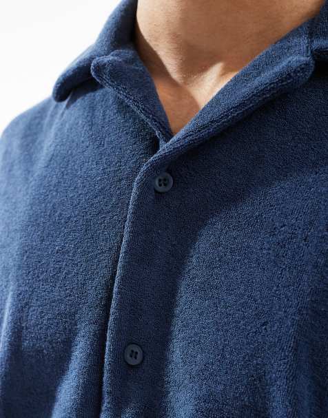 Jack & Jones - Chemise d'ensemble oversize en tissu éponge de qualité supérieure - Bleu marine - view 2
