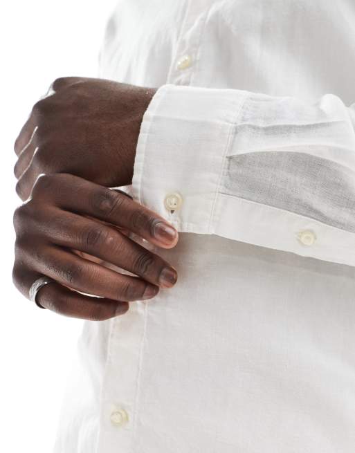 Jack & Jones - Chemise en lin mélangé - Blanc, 4 de 4