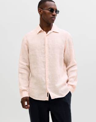 Jack & Jones - Chemise en lin - Rose pâle