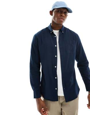 Jack & Jones oxford shirt in navy - ASOS Price Checker