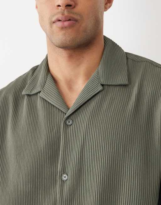 Jack & Jones - Chemise plissée - Kaki, 3 de 5