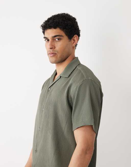 Jack & Jones - Chemise plissée - Kaki, 4 de 5