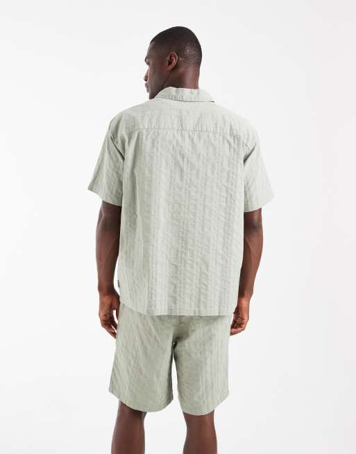 Jack & Jones - Chemise rayée au crochet à manches courtes - Vert clair, 3 de 5
