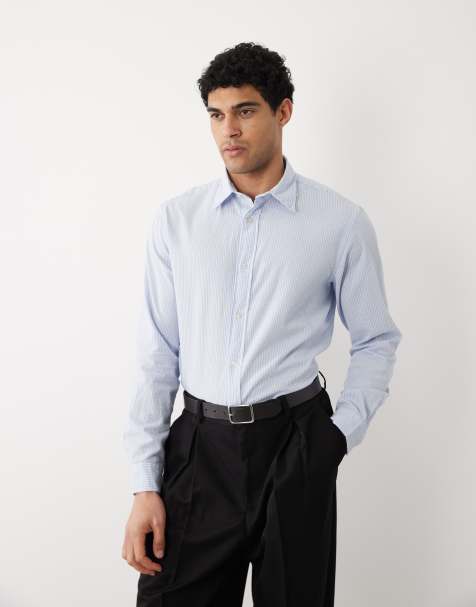 Jack & Jones - Chemise rayée en crépon de qualité supérieure - Bleu clair - view 1