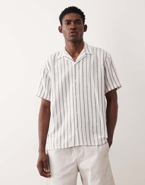 Jack & Jones - Chemise texturée rayée à manches courtes - Kaki - view 1