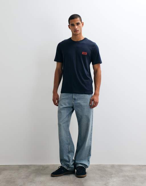 Jack & Jones chest logo t-shirt in navy, 2 of 5
