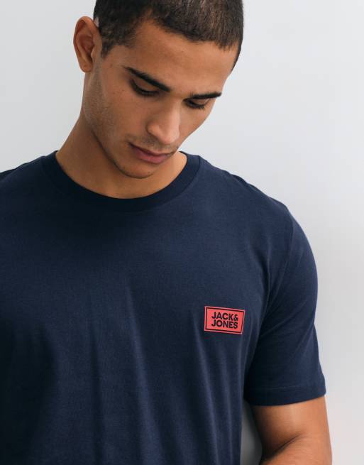 Jack & Jones chest logo t-shirt in navy, 3 of 5