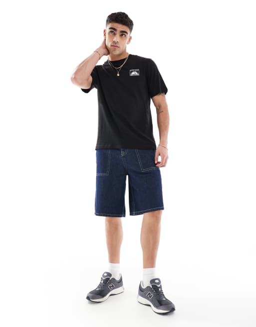 Jack & Jones chest print t-shirt in black