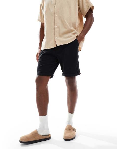 Jack & Jones chino short with turn up in black - view 1