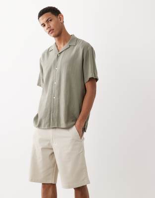 Jack & Jones Linen Chino Shorts In Beige-neutral