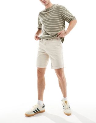 chino shorts in off white-Neutral
