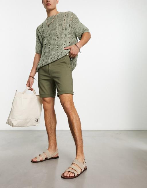 Olive green deals chino shorts