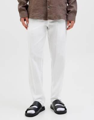 JACK & JONES Chinobroek voor heren, regular fit, 2-delige set, van gerecycled polyester, klassieke performance-broek met stretch, halfhoog, navy blazer, 38W / 34L