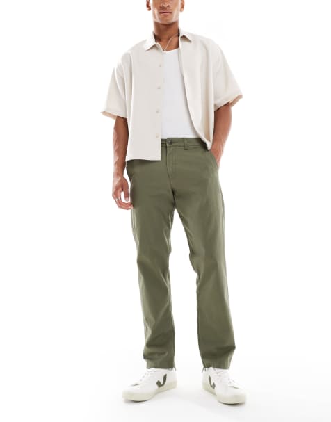 Jack & Jones - Chinobroek met rechte pasvorm in kaki - view 1
