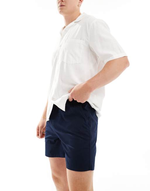 Jack & Jones - Chinoshort met trekkoord in de taille in marineblauw