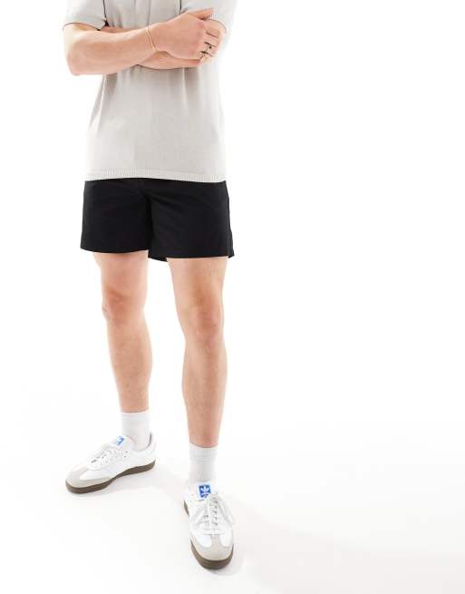 Jack & Jones - Chinoshort met trekkoord in de taille in zwart