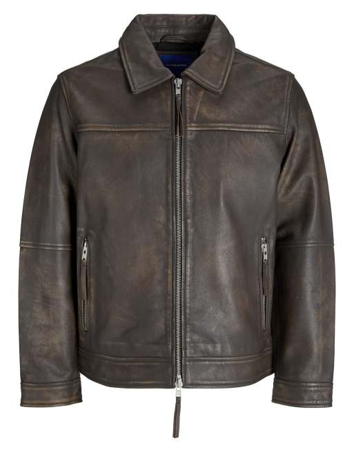Jack & Jones – Chokladbrun jacka i läder, 7 av 7