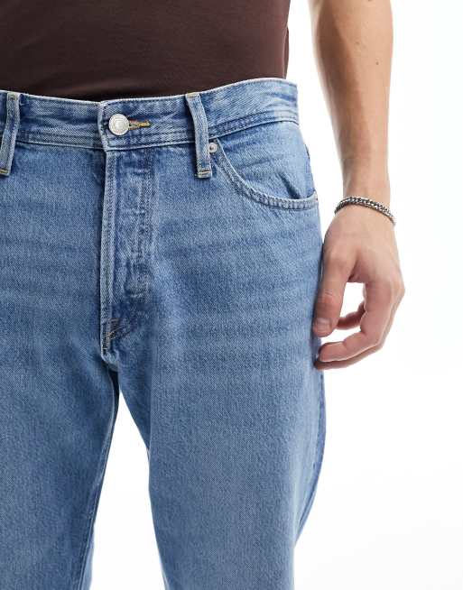 Jack & Jones - Chris - Jeans met rechte pasvorm in middenblauw met wassing , 4 van 5