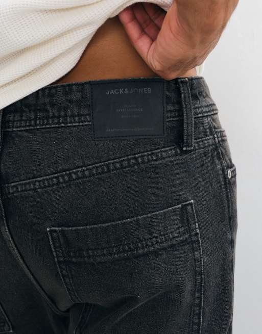 Jack & Jones Chris jeansy o prostym kroju w jednolitym czarnym odcieniu, 2 z 5