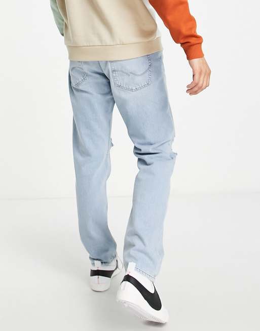 Jack & Jones - Chris - Lyseblå jeans med lige pasform og flænger på knæet, 2 af 4