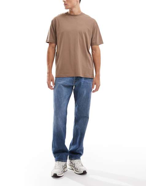 Jack & Jones – Chris – Mellanblå, raka jeans - view 1