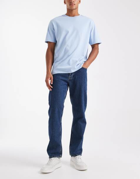 Jack & Jones – Chris – Mörkblå, raka jeans - view 1