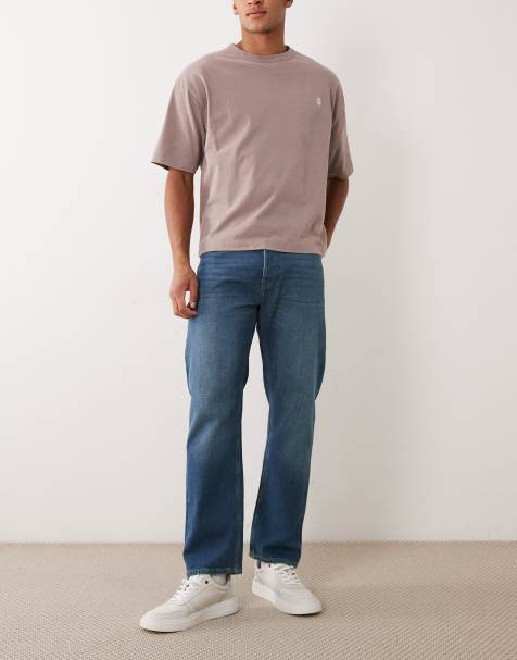 Jack & Jones – Chris – Mörkblå, raka jeans - view 1