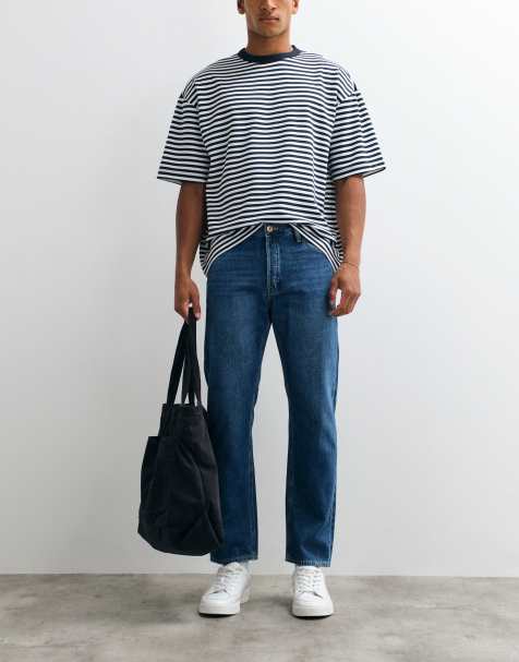 Jack & Jones - Chris - Rechte jeans in middenblauw met wassing - view 1