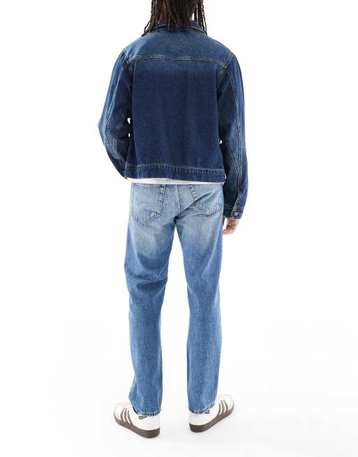 Jack & Jones - Chris - Rechte jeans met rip en repair in blauw, 3 van 5