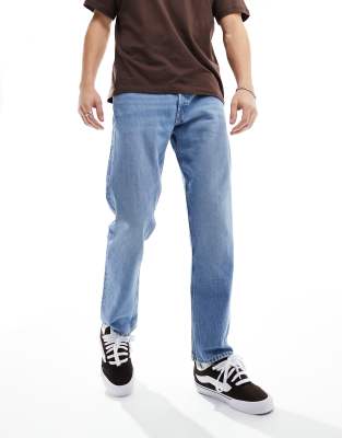 Jack & Jones Chris Relaxed Fit Jeans In Mid Blue Wash
