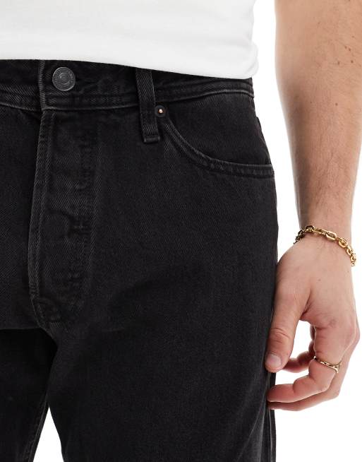 Jack & Jones Chris straight jean in black wash