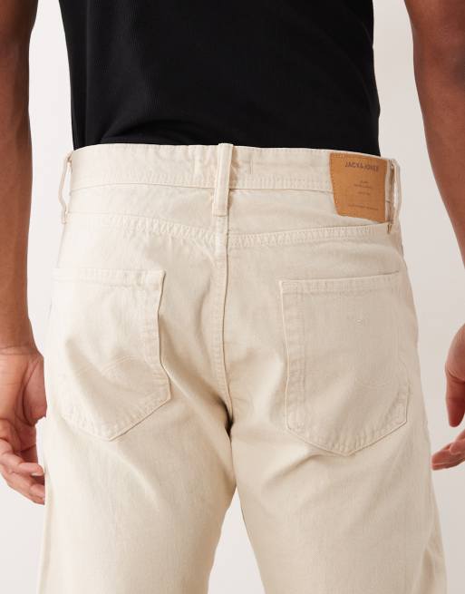 Jack & Jones – Chris – Straight Jeans in Creme, 4 von 5