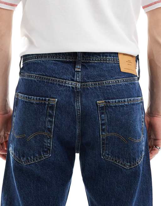Jack & Jones – Chris – Straight Jeans in dunkelblauer Waschung , 5 von 5