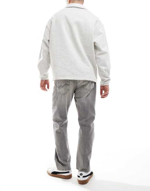Jack & Jones Chris straight jeans in gray wash