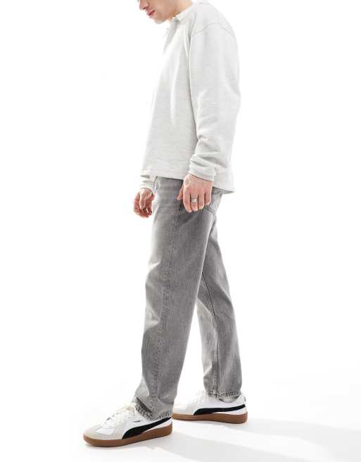 Jack & Jones Chris straight jeans in gray wash