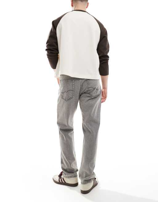 Jack & Jones Chris straight jeans in grey wash
