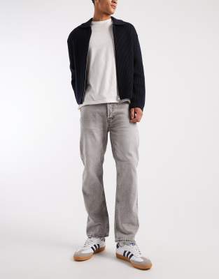 Jack & Jones Chris Straight Jeans In Gray
