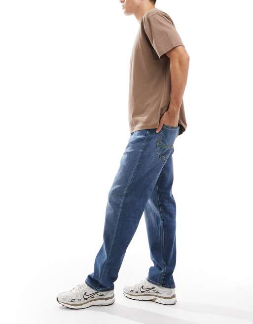 Jack & Jones Chris straight jeans in mid blue, 3 of 5