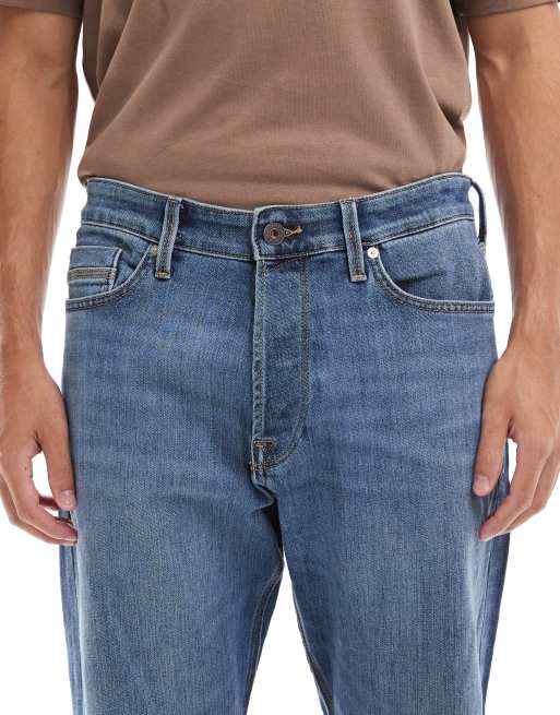 Jack & Jones Chris straight jeans in mid blue, 4 of 5