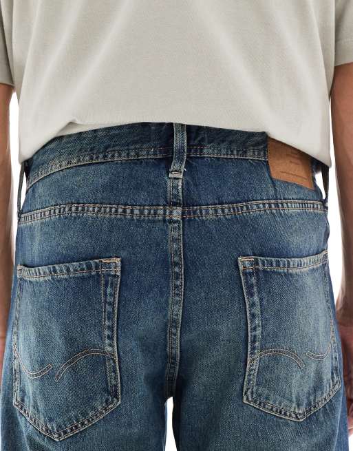 Jack & Jones Chris straight jeans in mid blue